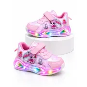 Adidasi cu lumini led, model ponei colorat, fete, roz adt-19-1