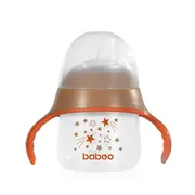Cana baboo cu tetina din silicon, au naturale, 150 ml, 6 luni+ ba8-145
