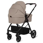 Carucior 3 in 1, Lionelo, Greet, Pana la 15 kg, Cadru aluminiu, Cu landou si salteluta moale, Cu scoica auto, Reversibil, Cu accesorii, Maner, suport pentru picioare, spatar reglabile, Bej BYNLO-GREET_BEIGE_TAUPE