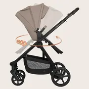 Carucior 3 in 1, Lionelo, Greet, Pana la 15 kg, Cadru aluminiu, Cu landou si salteluta moale, Cu scoica auto, Reversibil, Cu accesorii, Maner, suport pentru picioare, spatar reglabile, Bej BYNLO-GREET_BEIGE_TAUPE