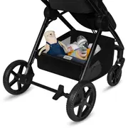 Carucior 3 in 1, Lionelo, Greet, Pana la 15 kg, Cadru aluminiu, Cu landou si salteluta moale, Cu scoica auto, Reversibil, Cu accesorii, Maner, suport pentru picioare, spatar reglabile, Negru BYNLO-GREET_BLACK_ONYX