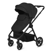 Carucior 3 in 1, Lionelo, Greet, Pana la 15 kg, Cadru aluminiu, Cu landou si salteluta moale, Cu scoica auto, Reversibil, Cu accesorii, Maner, suport pentru picioare, spatar reglabile, Negru BYNLO-GREET_BLACK_ONYX