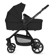 Carucior 3 in 1, Lionelo, Greet, Pana la 15 kg, Cadru aluminiu, Cu landou si salteluta moale, Cu scoica auto, Reversibil, Cu accesorii, Maner, suport pentru picioare, spatar reglabile, Negru BYNLO-GREET_BLACK_ONYX