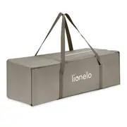 Patut multifunctional, Lionelo, Mila, 2 in 1, Saltea 4 cm cu spuma T25, 2 niveluri de inaltime, Pliere rapida, Intrare laterala, Geanta de transport inclusa, 0-36 luni, Pana la 15 kg, Bej Taupe BYNLO-MILA_BEIGE_TAUPE