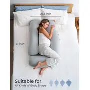 Perna gravide Momcozy in forma de U Light Grey