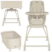 Set multifunctional cu patut, sezlong si scaun de masa, Lionelo, Maddie, Functie 360, Pliere rapida, Roti incluse, Reglaj pentru sezut si suportul de picioare, Husa detasabila, lavabila, 0-36 luni, Pana la 15 kg, Bej BYNLO-MADDIE_SET_BEIGE