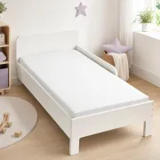 Lenjerie 3 piese bumbac ranfoce Alb Uni  paturi fetite 2-6 ani pentru saltele 130x60 cm - ASC6427968021016