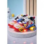Pantofi sport cu lumini led, super colour, baieti, piele ecologica, multicolor ad2026-1-1