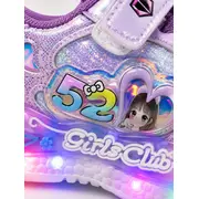 Pantofi sport cu lumini led, model shine, piele ecologica, fete, mov adt-19-1