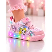 Pantofi sport cu luminite, model cocktail, piele ecologica, fete, roz ad30-8-7-2
