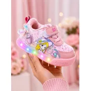 Pantofi sport cu luminite, model cocktail, piele ecologica, fete, roz ad30-8-7-2