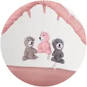 Patut pliabil cu saltea de infasat Chipolino Luna powder pink HUBKOSILU264PP