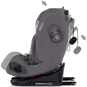 Scaun auto Chipolino Techno iGrow I-Size 40-150 cm cu sistem Isofix si sezut rotativ charcoal HUBSTKTHG02602CH
