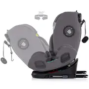 Scaun auto Chipolino Techno iGrow I-Size 40-150 cm cu sistem Isofix si sezut rotativ charcoal HUBSTKTHG02602CH