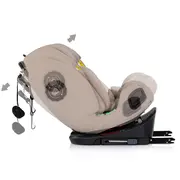 Scaun auto Chipolino Techno iGrow I-Size 40-150 cm cu sistem Isofix si sezut rotativ latte HUBSTKTHG02603LA