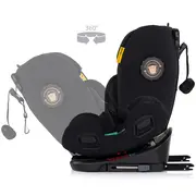 Scaun auto Chipolino Techno iGrow I-Size 40-150 cm cu sistem Isofix si sezut rotativ noir HUBSTKTHG02601NO