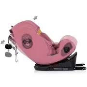 Scaun auto Chipolino Techno iGrow I-Size 40-150 cm cu sistem Isofix si sezut rotativ powder pink HUBSTKTHG02605PP