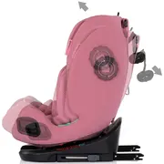 Scaun auto Chipolino Techno iGrow I-Size 40-150 cm cu sistem Isofix si sezut rotativ powder pink HUBSTKTHG02605PP