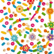 Set de creatie din lemn - bijuterii cu floricele