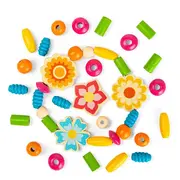 Set de creatie din lemn - bijuterii cu floricele