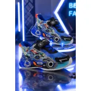 Pantofi sport cu lumini led, model carting, albastru adt-71