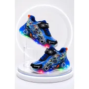 Pantofi sport cu lumini led, model carting, albastru adt-71
