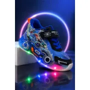 Pantofi sport cu lumini led, model carting, albastru adt-71