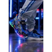 Pantofi sport cu lumini led, model carting, albastru adt-71