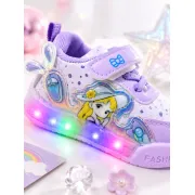 Pantofi sport cu luminite, model cocktail, piele ecologica, fete, mov ad30-8-7-2x