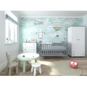 Patut Evolutiv 140x70cm Isabel 3a N1 Gri ,   Pat Bebe + Junior + Pat Pree Colar, Somiera Reglabila 3 Pozitii + Trepte Detae Abile   En 716 - Copie Pjbisabel140_g