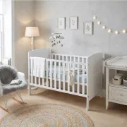 Patut Evolutiv 140x70cm Philip 3a N1 Alb ,   Pat Bebe + Junior + Pat Pree Colar, Somiera Reglabila 3 Pozitii + Trepte Detae Abile   En 716 Pjbphilip140_w