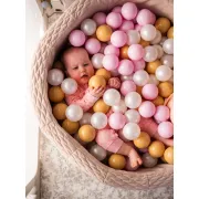 Piscina Cu Bile Meowbaby Dune 90x30cm Bej Nisipiu ,   200 Bile Incluse (culoare La Alegere), Material Catifea Premium, Husa Lavabila Pjbmdubao22050