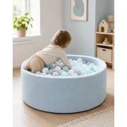 Piscina Cu Bile Outzy Meowbaby 90x30cm Albastru (cloudberry Sky Blue) ,   200 Bile Incluse (culoare La Alegere), Husa Detae Abila Lavabila, Interior Exterior Pjbmobao2670