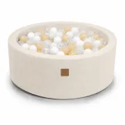 Piscina Cu Bile Outzy Meowbaby 90x30cm Bej (oat Blush Beige) ,   200 Bile Incluse (culoare La Alegere), Husa Detae Abila Lavabila, Interior Exterior Pjbmobao2660