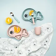 Set furculita si lingura Done by Deer Easy-grip Sea Friends Blue