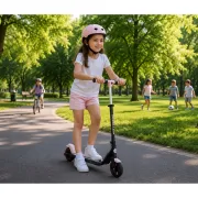 Trotineta electrica copii kidscare e70, motor 130w, baterie 24v 2.5ah, viteza 14 km/h, lumini, roz