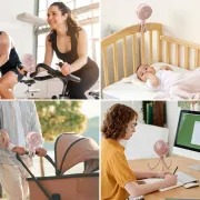Ventilator portabil pentru carucior Momcozy Pink