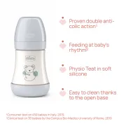 Biberon Chicco Perfect5 150ml, biofunctional, anti-colici, tetina silicon, flux lent, unisex, 0luni CHC2021132-7