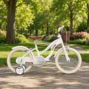 Bicicleta copii 16" - retro (alb)