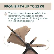 Carucior copii 3 in 1 Chicco Bellagio 2, First Seat Recline, Caramel (maro), 0luni+ CHC8718352+8713752+8710052-8