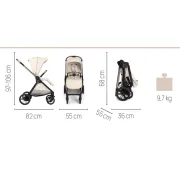Carucior copii 3 in 1 Chicco Bellagio 2, Lunar Rock (gri deschis), 0luni+ CHC8718340+8713740+8714640-8