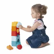 Jucarie ecologica de stivuire 2 in 1 Chicco Turnuletul animalutelor, 9-36 luni CHC11570-1