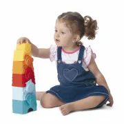 Jucarie ecologica de stivuire 2 in 1 Chicco Turnuletul animalutelor, 9-36 luni CHC11570-1