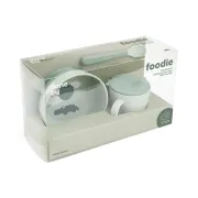 Set pentru primele mese cu ventuza Done by Deer Foodie Happy Clouds Green