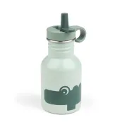 Sticla metalica cu pai Done by Deer Croco Green 350 ml