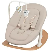 Balansoar, Lionelo, Celia, Manual, Cu 2 pozitii de inclinare, Cu centuri de siguranta in 5 puncte, Bara cu jucarii inclusa, Baza din lemn de fag, Husa detasabila si lavabila, Pana la 9 kg, Bej BYNLO-CELIA_ROCKER_NATURAL_WOOD