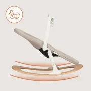 Balansoar, Lionelo, Celia, Manual, Cu 2 pozitii de inclinare, Cu centuri de siguranta in 5 puncte, Bara cu jucarii inclusa, Baza din lemn de fag, Husa detasabila si lavabila, Pana la 9 kg, Bej BYNLO-CELIA_ROCKER_NATURAL_WOOD