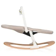 Balansoar, Lionelo, Celia, Manual, Cu 2 pozitii de inclinare, Cu centuri de siguranta in 5 puncte, Bara cu jucarii inclusa, Baza din lemn de fag, Husa detasabila si lavabila, Pana la 9 kg, Bej BYNLO-CELIA_ROCKER_NATURAL_WOOD