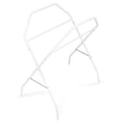 Cadita de baie pliabila, Qmini, Foldy Pro, Cu suport metalic si pernuta de baie, Cu termometru electronic, Cu dop si furtun pentru scurgere, Antiderapanta, 80&times;49 cm, Alb/Gri BYNFG490
