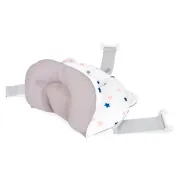 Cadita de baie pliabila, Qmini, Foldy Pro, Cu suport metalic si pernuta de baie, Cu termometru electronic, Cu dop si furtun pentru scurgere, Antiderapanta, 80&times;49 cm, Alb/Gri BYNFG490